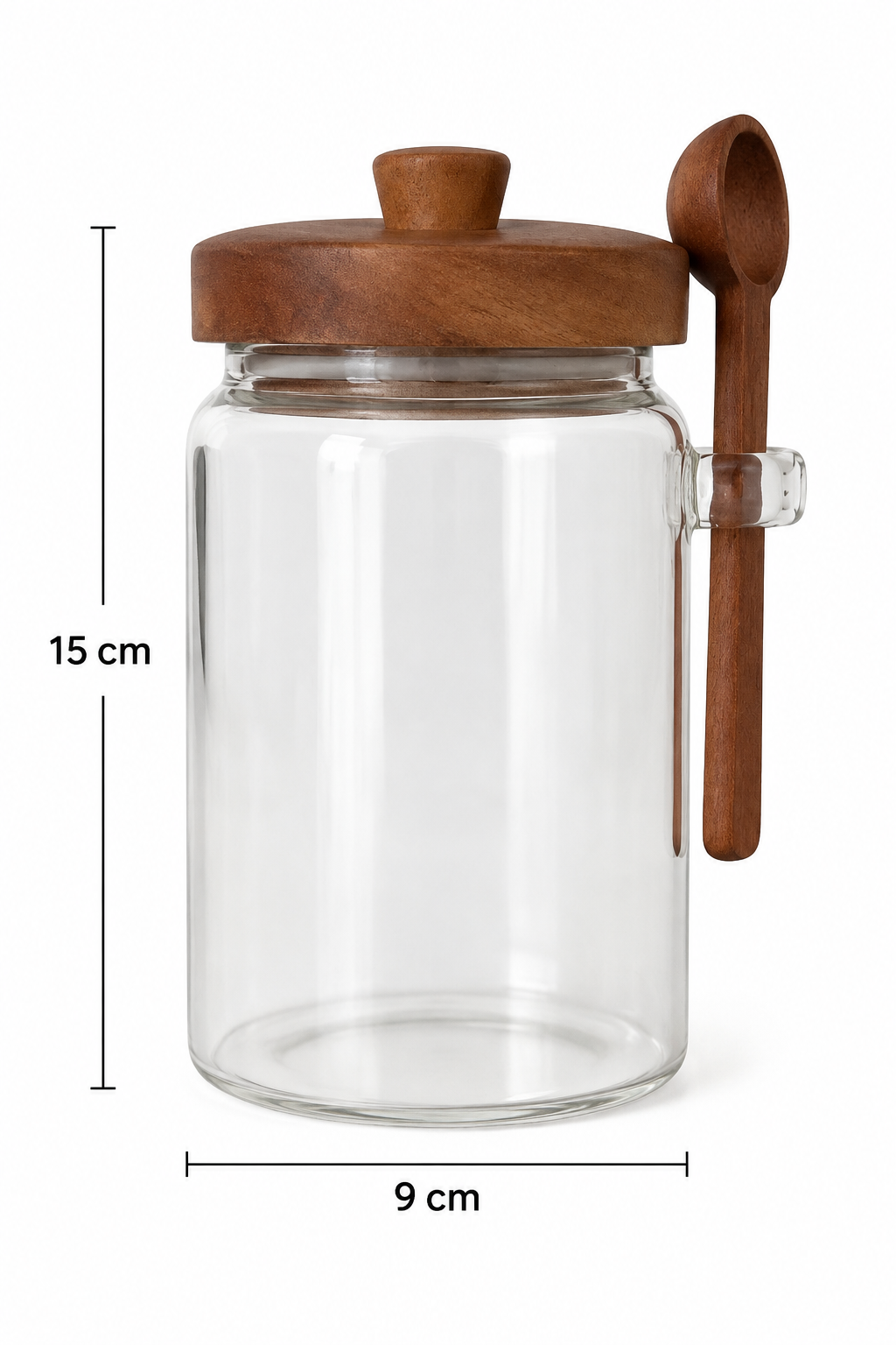 Frasco de vidrio c/ tapa de Acacia Kiscoop de 900 ml