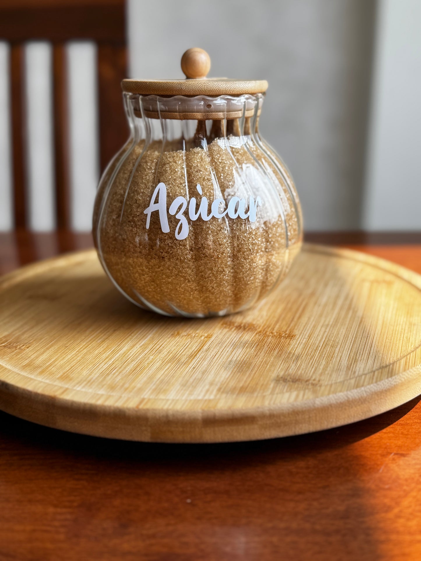 Frasco de Vidrio c/ tapa de Bambú Umi