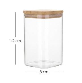 Frasco de Vidrio c/ tapa de Bambú Shizen de 500 ml