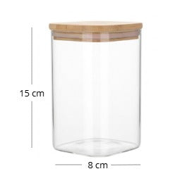 Frasco de Vidrio c/ tapa de Bambú Shizen de 650 ml