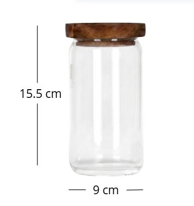 Frasco de Vidrio  c/tapa de madera Acacia Goset de 750 ml