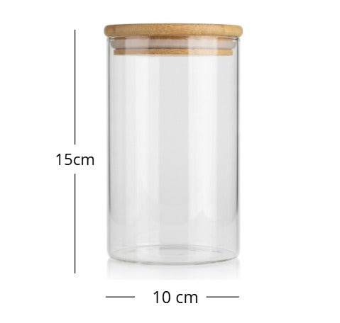 Frasco de Vidrio c/ tapa de Bambú Take de 1000 ml