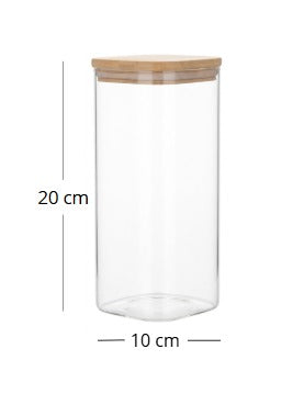 Frasco de Vidrio c/ tapa de Bambú Shizen de 1700 ml