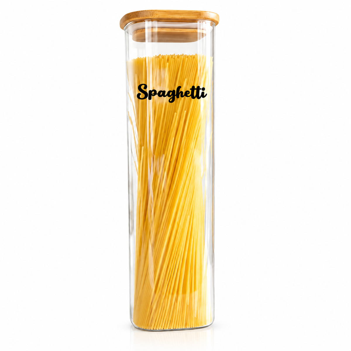 Frasco Shizen 10x30 de Vidrio c/ tapa de Bambú de 2300 ml
