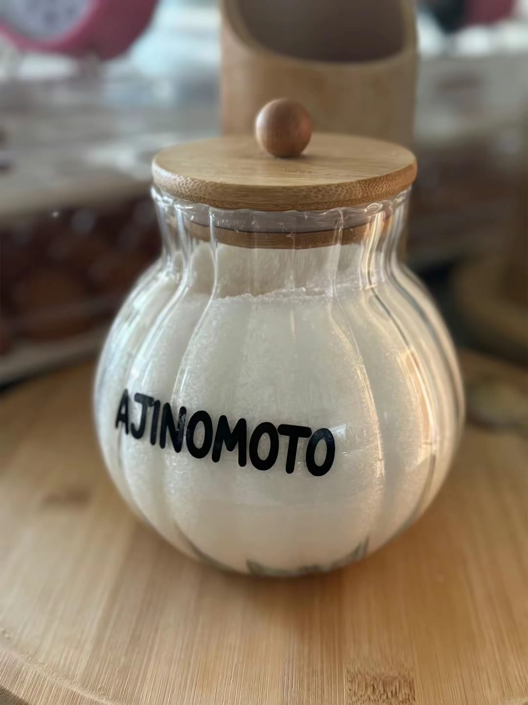 Frasco de Vidrio c/ tapa de Bambú Umi