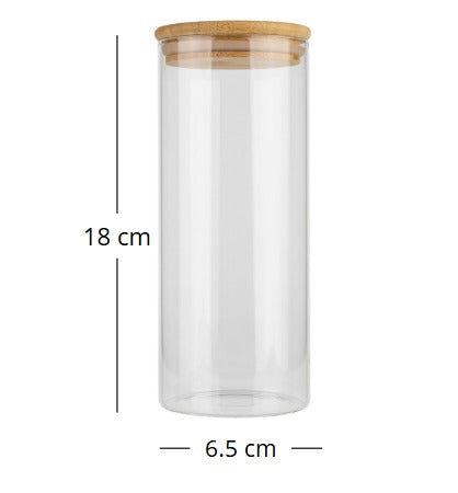 Frasco de Vidrio c/ tapa de Bambú Take de 500 ml