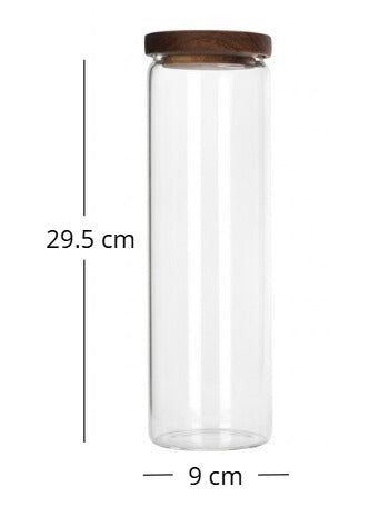Frasco de Vidrio  c/tapa de madera Acacia Goset de 1550 ml