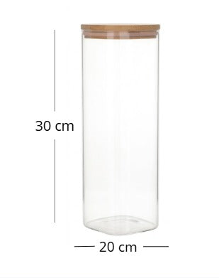 Frasco de Vidrio c/ tapa de Bambú Shizen de 2300 ml