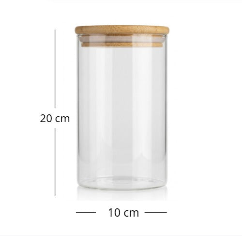 Frasco de Vidrio c/ tapa de Bambú Take de 1300 ml