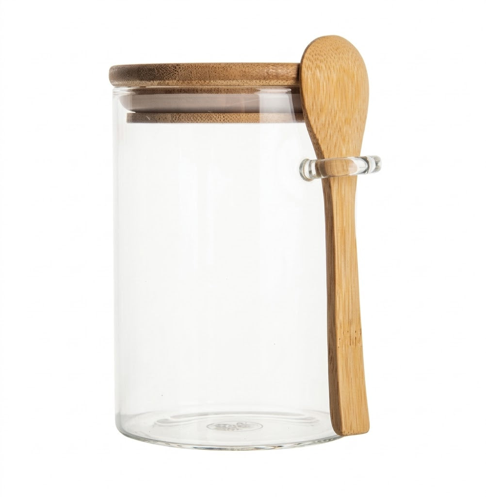 Frasco de vidrio c/ tapa de Bambú Haru