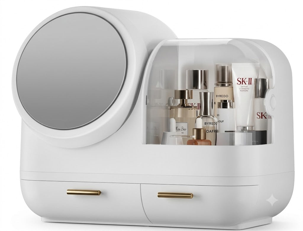 Organizador de Cosméticos con Espejo Luz Led